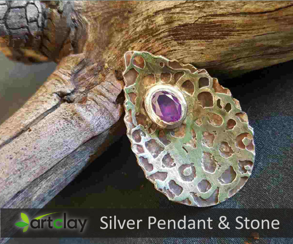 Art Clay Silver Australia   Pendant with CZ Stone