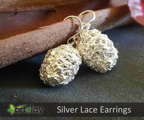 Art Clay Silver Australia   Silver Lace Earrings