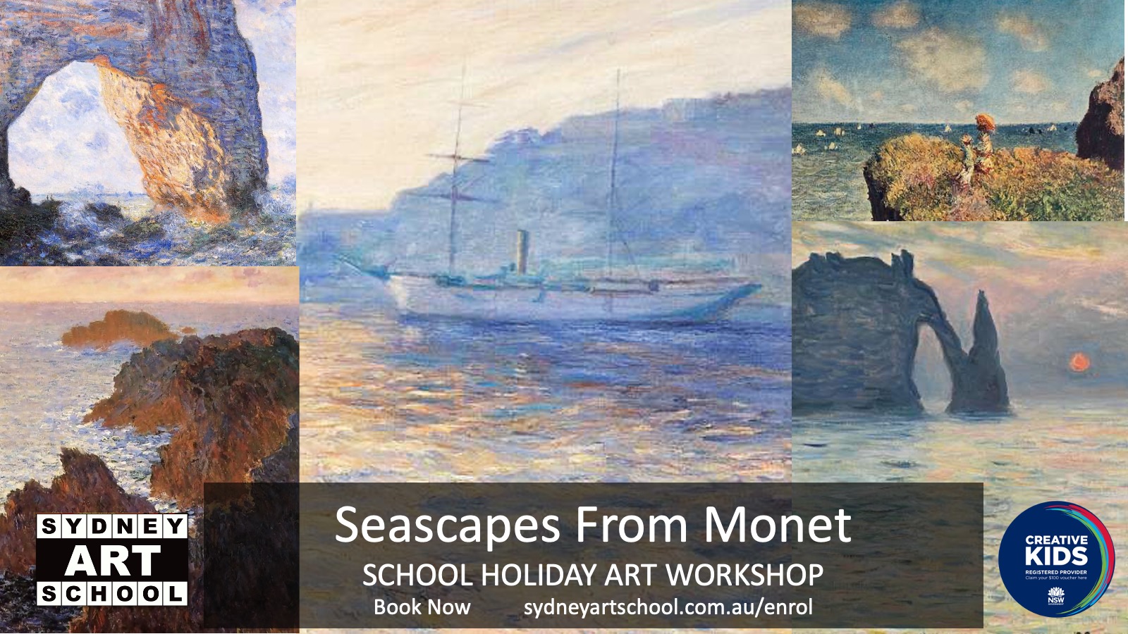 Sydney Art School Holiday Art Workshop Monet_Seascapes