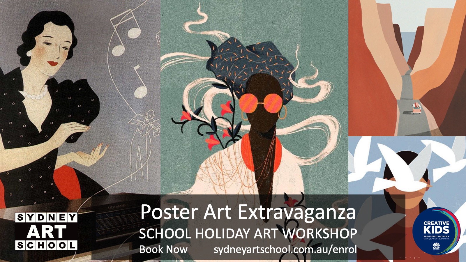 Sydney Art School Holiday Art Workshop Poster Art