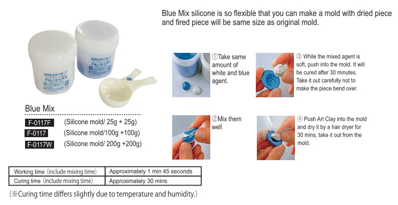 Blue mix silicone putty instructions