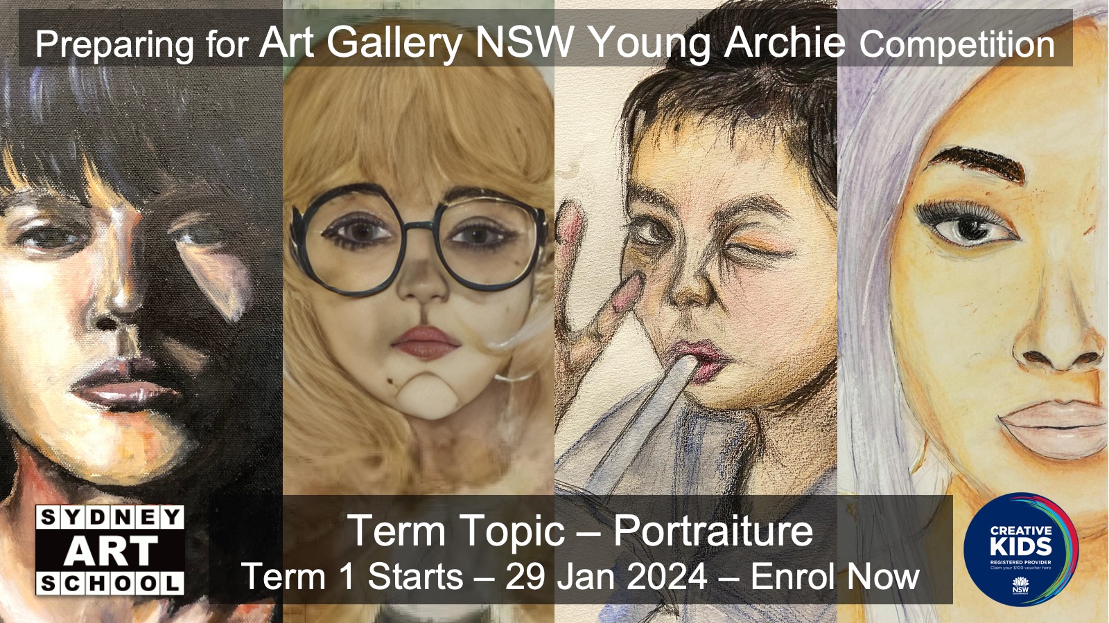 2024 Term 1 Topic Portraiture Young Archie x 4